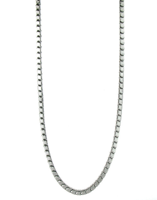 Stainless Steel 
Square 
 Chain Necklace 
 Weight: 12.2 grams 
 Approx. Width: 4mm
 Available Lengths: 
 18" - 36"
