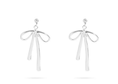 Stainless steel bow earrings
