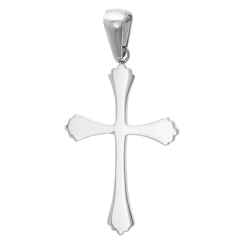 Stainless Steel Cross Ladies Pendant With 18" Box Chain