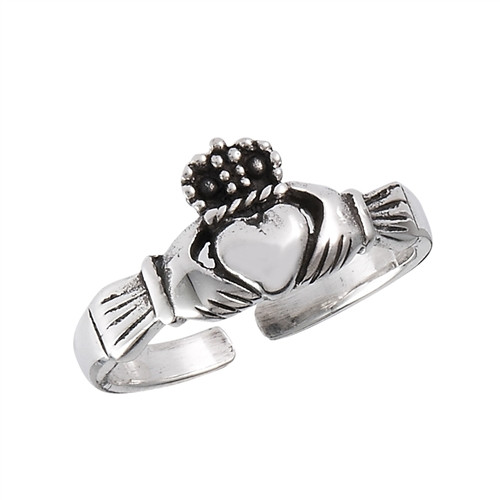 Sterling Silver Claddagh Toe Ring Adjustable