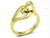 Gold pvd plated double heart 3d 