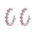 Stainless steel pink CZ post hoop earrings