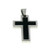 Stainless Steel Black Inlay Cross Pendant. 
 *Comes with free stainless steel Chain