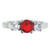 Stainless Steel July Cubic Zirconia Ring 
Available Sizes: 5 - 10 
 Center stone: July - Ruby Red CZ 