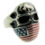 Stainless steel skull flag ring with intricate detailing! 
Available Sizes: 9 - 16 
Approx. W:25mm x L:30mm 
