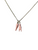 Stainless steel Pink Enameled Italian Horn Necklace with Hand