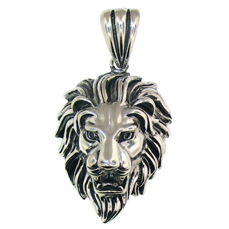 Stainless Steel 
 Lion Head 
 Pendant 
 Weight: 35.14 grams 
 Approx. dimensions:
 30mm x 60mm
