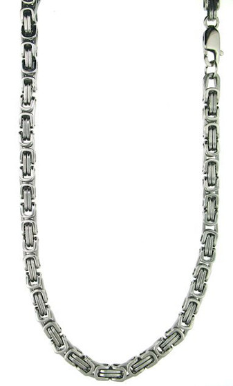 Stainless Steel 
 Byzantine Chain 
8mm 
Length: 24" 
