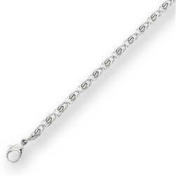 Stainless Steel Ankle Bracelet with Scroll  Design size 9.5 with 2 inch extender