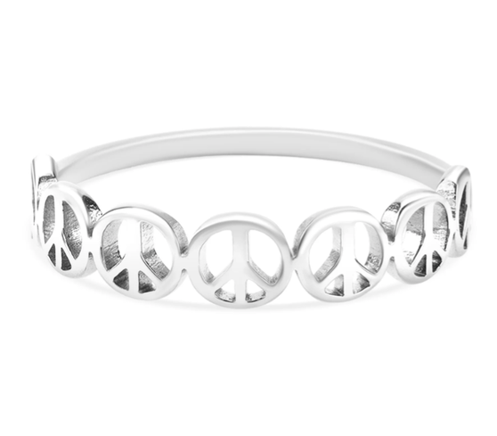 Stainless Steel Peace Symbol Ring
Sizes 5-10