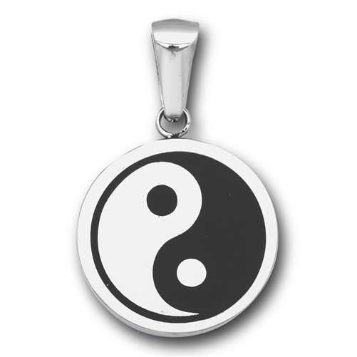 Stainless Steel Yin Yang Pendant

Includes a Stainless Steel Rope Chain 20 Inch
 Height: 35 mm (1.4 inches)
Metal Material: Stainless Steel

