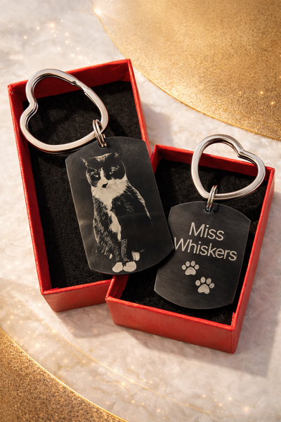 Send a photo of your pet and I will clean it. Remove the backgrounds and image the photo for you 
And if you want any wording on the back, I will design a unique design for you