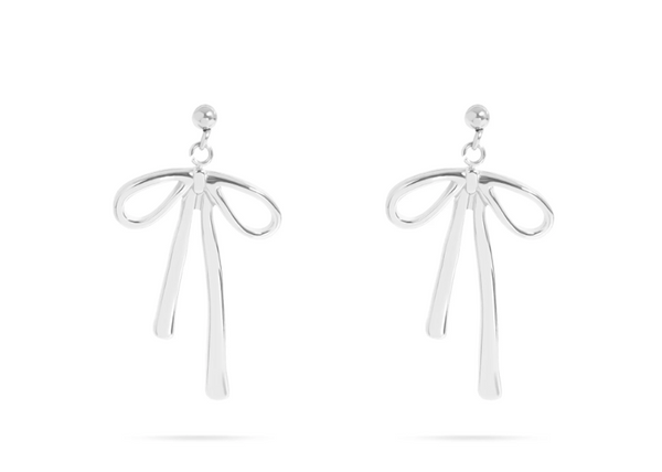 Stainless steel bow earrings