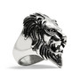 Stainless Steel Roaring Lion Head Ring / SCR3047