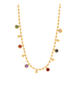 18 k Gold plated Stainless Steel Multicolor Beaded Charm Necklace 