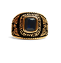  18 k Gold United States Navy Blue Center Stone Stainless Steel Ring