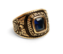 18 k Gold United States Navy Blue Center Stone Stainless Steel Ring