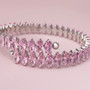 Stainless Steel pink CZ coil bracelet