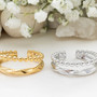 Stainless Steel Double Beaded Adjustable Ring