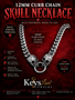 Stainless steel double skull Cuban Link chain