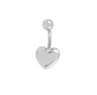 Heart Charm Belly Ring — Stainless Steel