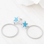 Turquoise Star Drop Hoop Earrings 