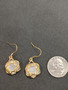 Stainless steel Gold plated with Synthetic white cats eye