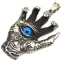 Stainless Steel All seeing Eye in hand pendant includes chain