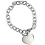 Stainless Steel 
 Blank Heart Bracelet  

 Available Sizes:7.5