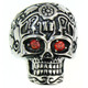 
Description: 
Large stainless steel skull ring with red CZ eyes. 
Available Sizes: 8 - 16 
 Approx. Dimensions: 1.25 inches x 1.18 inches 
 Approx. Weight: 39 grams