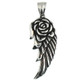 Large Stainless Steel Rose Wings Pendant. 
 Large stainless steel rose wing pendant with intricate detailing. 
Comes with a Free Stainless Steel Rope Chain
