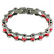 Stainless Steel & Pink Bike Chain Bracelet  

Available in Sizes: 7" or 8"
