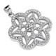 Stainless steel fancy snowflake pendant includes stainless steel chain.