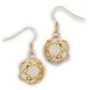 Stainless steel Gold plated with Synthetic white cats earrings