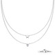 Stainless steel Double Layer Star Necklace with Cz