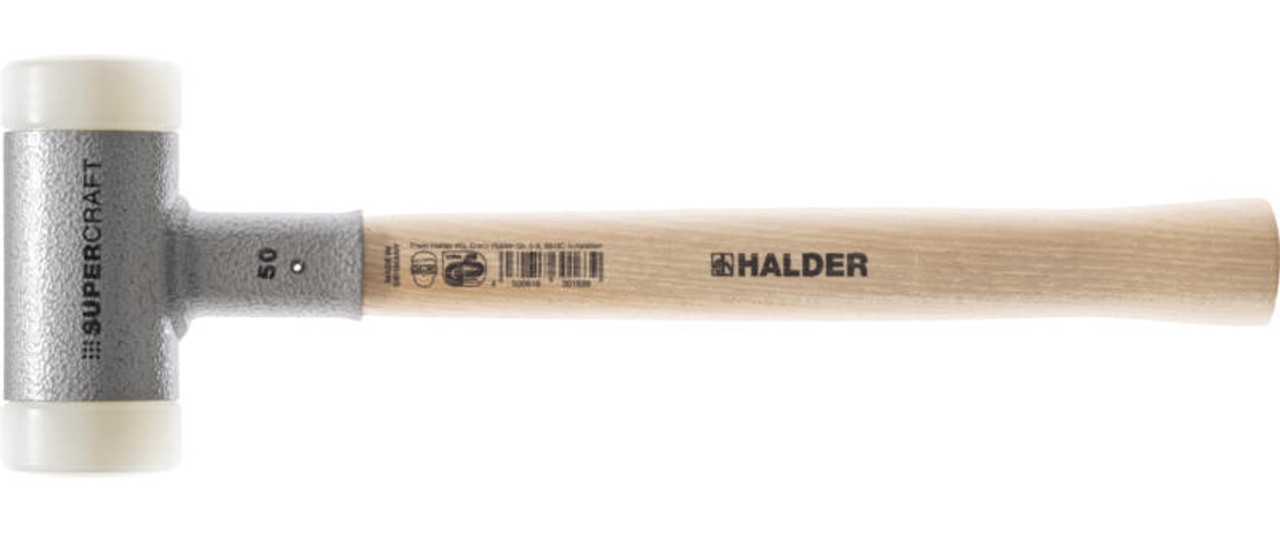 Halder Supercraft 3 3/4 lb Dead Blow Mallet, 2.4 inches white nylon face.