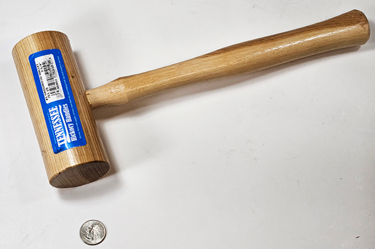 TH12002 2 1/4" Solid Hickory Mallet, 1 lb. with wood handle.