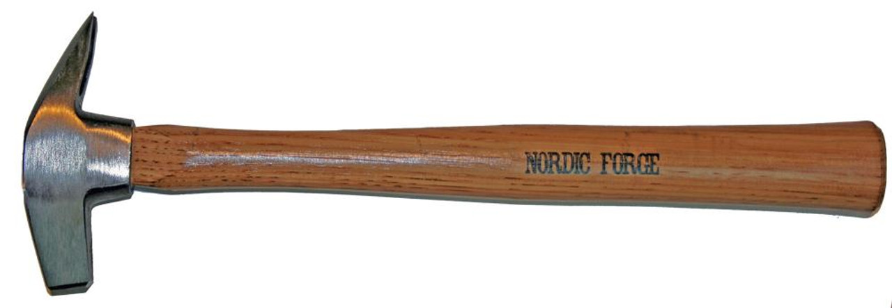Nordic Forge 14 oz Farrier Driving Hammer, 5/8 inch square face, 4 inch head length, 12 3/4 inch wood handle.