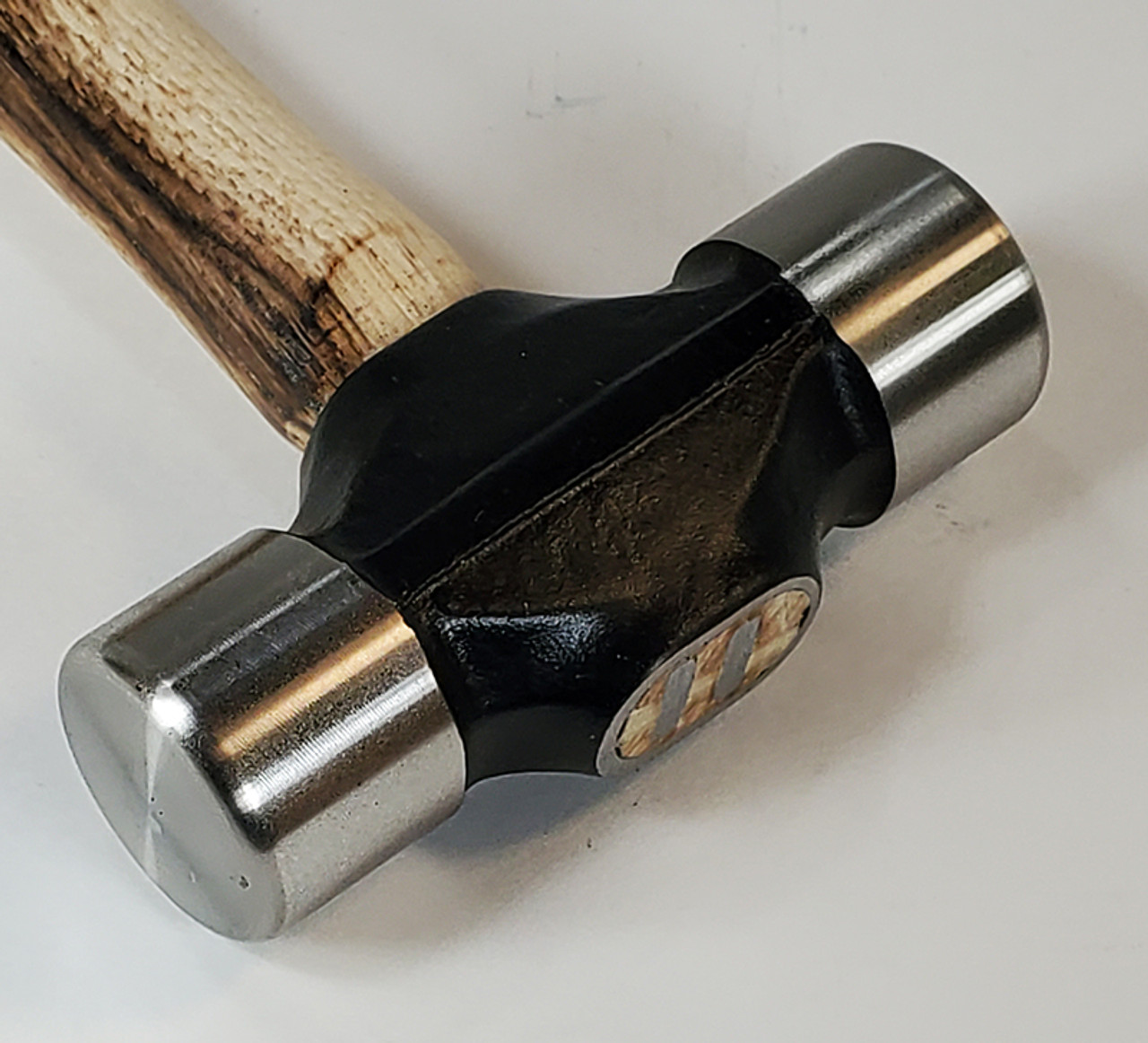 Nordic Forge 1 1/2 lb Farrier Rounding Hammer, Hard Turned and Finished, 1  1/4 inch round flat faces, 14 inch wood handle.