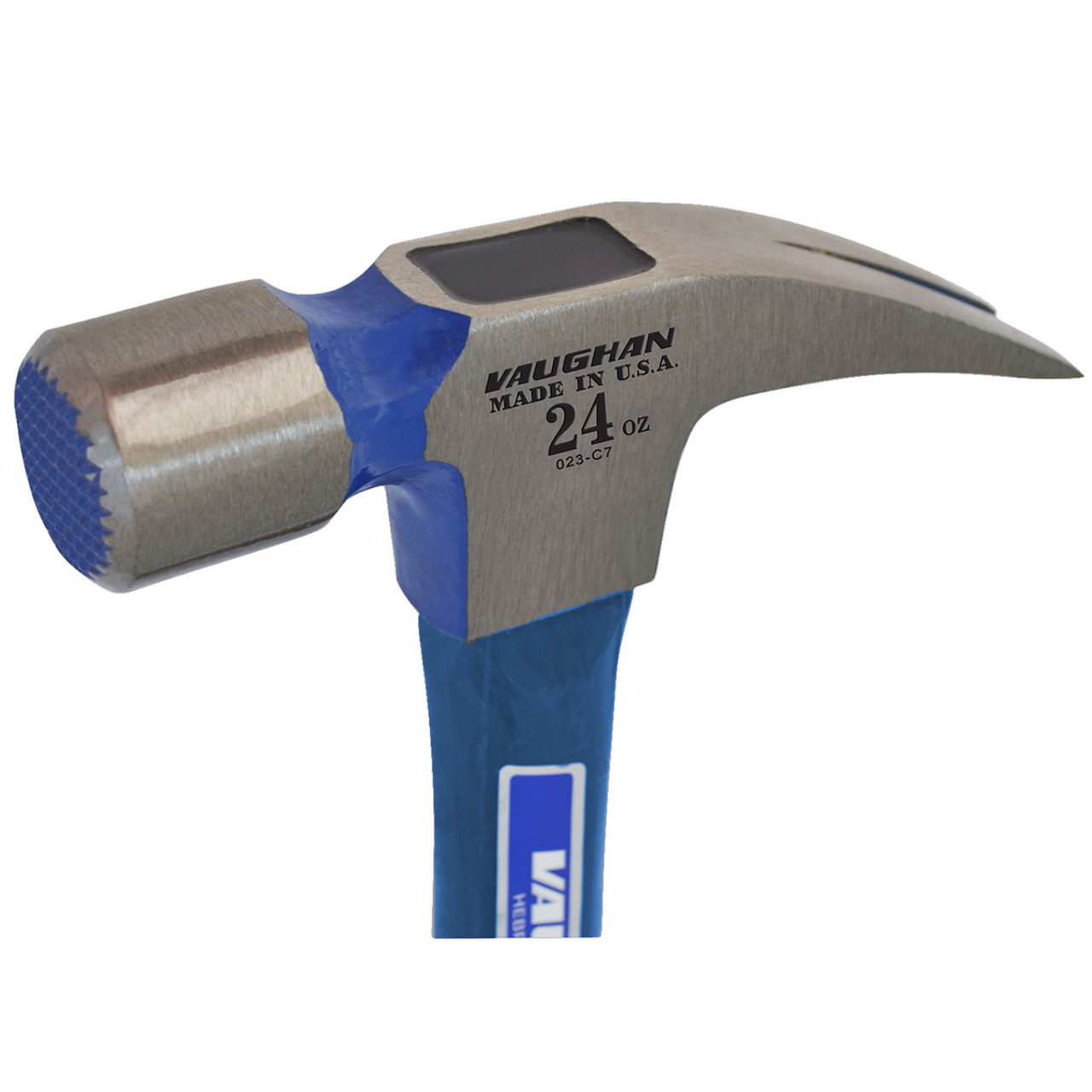 Vaughan 24oz. Straight Claw, Milled face, 17" Fiberglass Hollow core handle. Vaughan 24oz. Straight Claw, Milled face, 17" Fiberglass Hollow core handle.