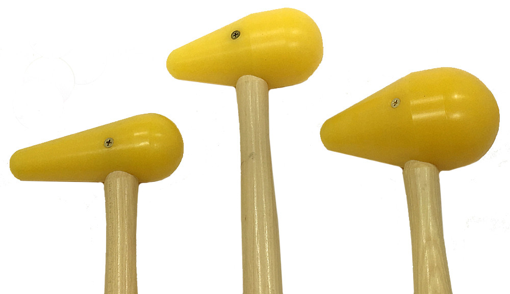Garland Bossing Mallet Set - All three sizes of our hard yellow bossing mallets-