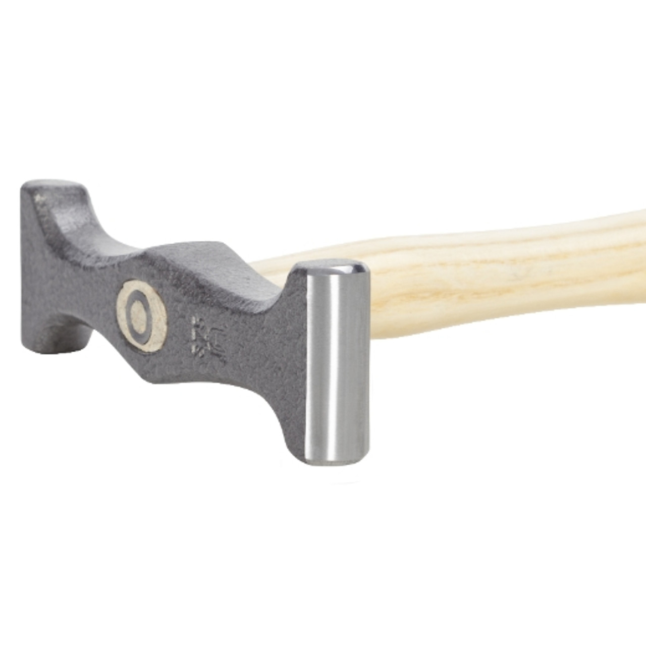 Picard 250gm (9oz) Grooving hammer, 31mm x 10mm and 21mm x 12mm faces. Wood handle