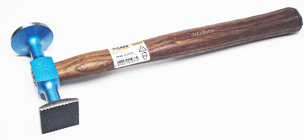 Picard 500gm (18oz) Shrinking hammer with extra wide faces - 47mm round and 41mm square checked.