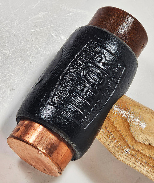 Thor  03-212BH (#2) 2.36 lb. 1 1/2" Copper/Rawhide face hammer. Thor  03-212BH (#2) 2.36 lb. 1 1/2" Copper/Rawhide face hammer.