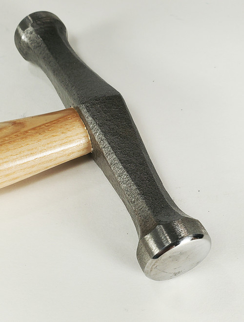 Picard 375 gm Planishing Hammer, 26mm round faces, flat and raised, wood handle