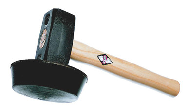 Picard Black Rubber Mallet 1 lb. (480 gm), 1 flat face, 1 domed face.