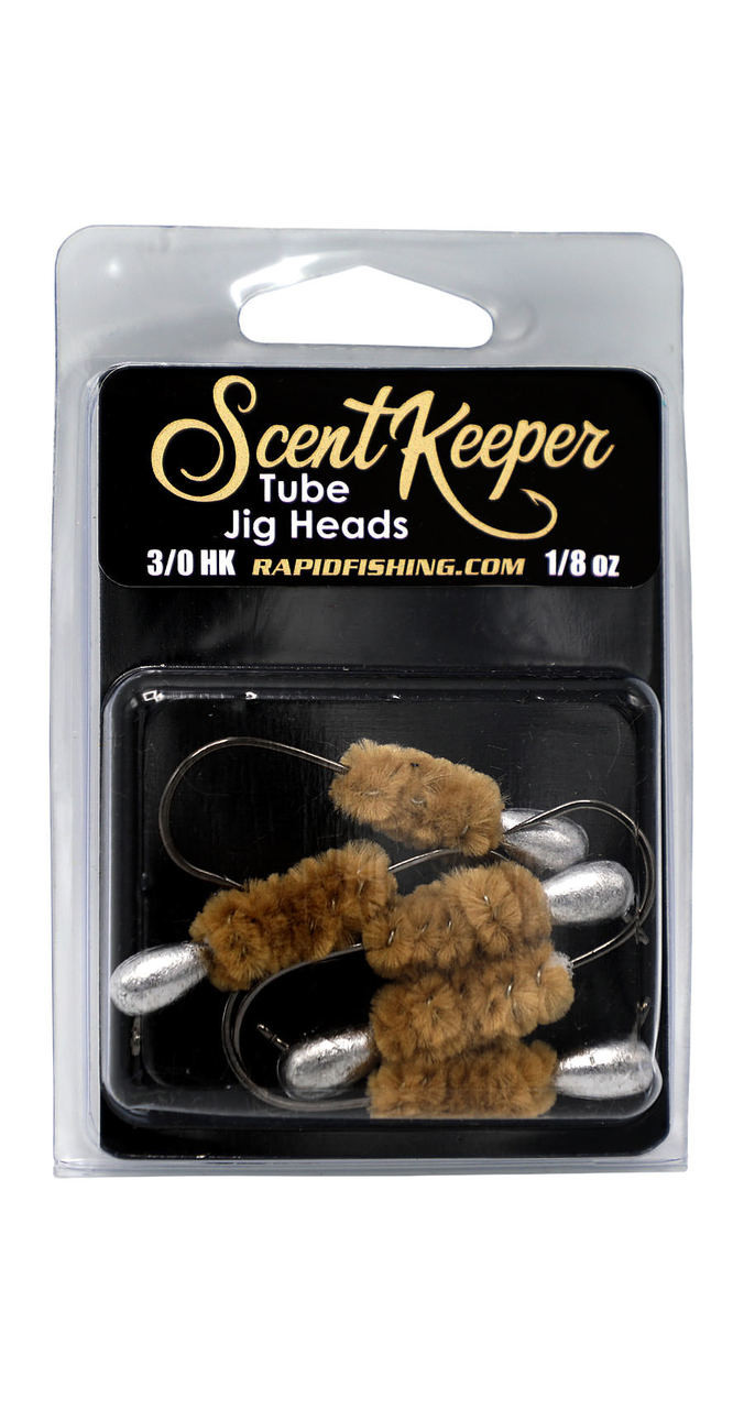 Scent Keeper Tube Jig Heads 1/8 oz 5 pack - Rapid Fishing Solutions
