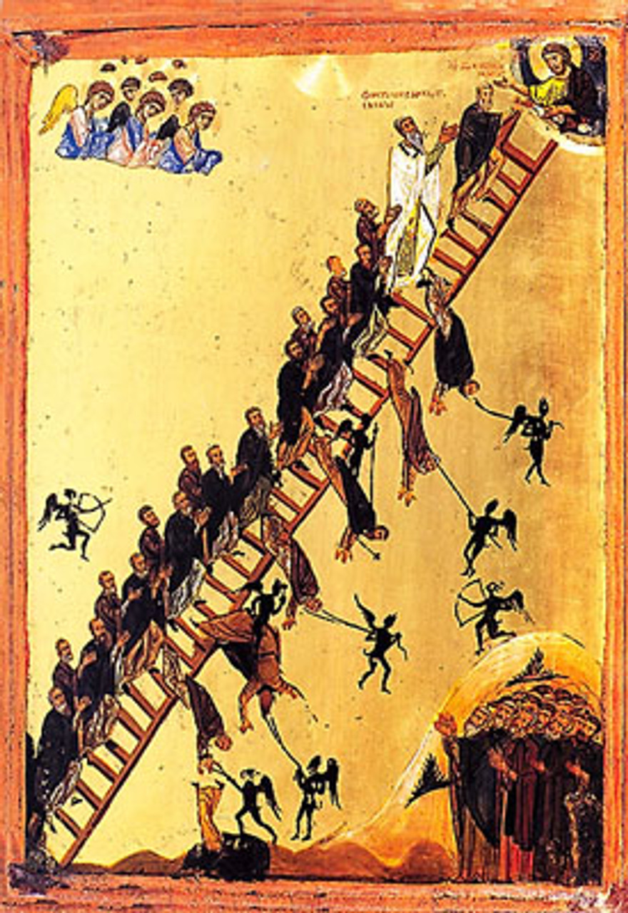 Greek orthodox icon of the Ladder of Divine Ascent