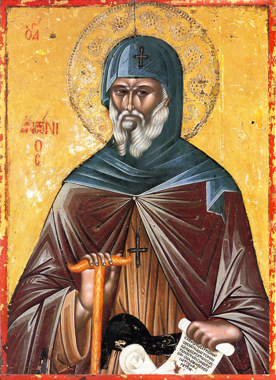 saint anthony ディストリビューション Icon of St. Anthony the Great - 16th c. - Dionysiou (1AN56