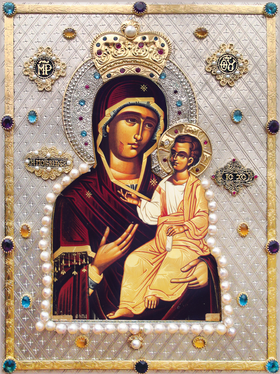 Icon of the Myrrhstreaming Hawaiian Iveron Icon of the Theotokos